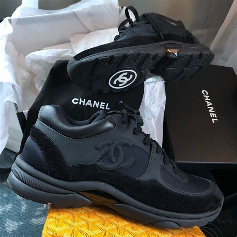 mens black chanel sneakers|Black Chanel sneakers 2020.